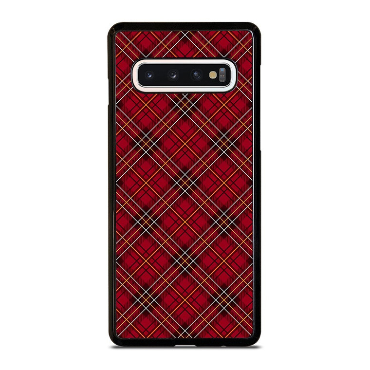 RED TARTAN CROSS PLAID Samsung Galaxy S10 Case Cover