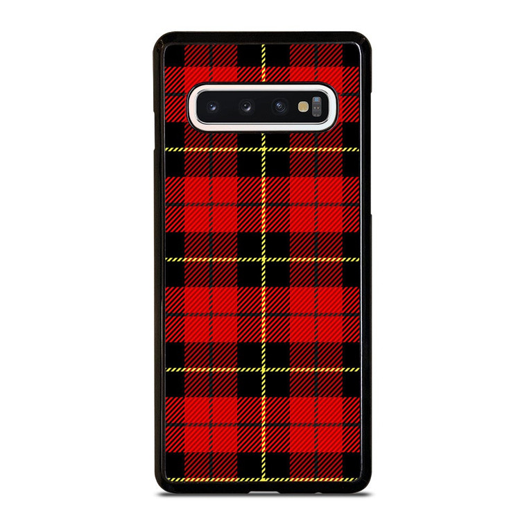 RED BLACK TARTAN PATTERN Samsung Galaxy S10 Case Cover