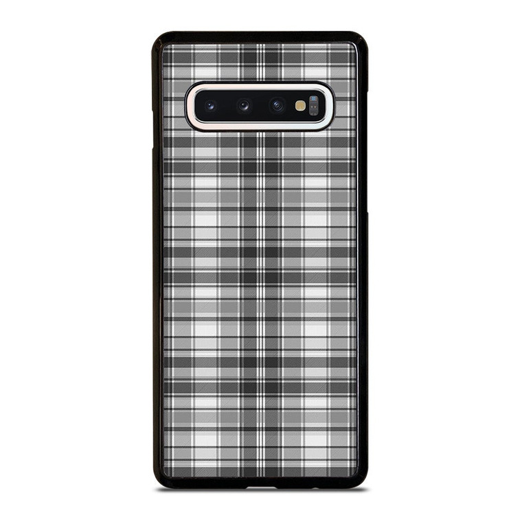 GREY CHECK FABRIC TEXTURES Samsung Galaxy S10 Case Cover