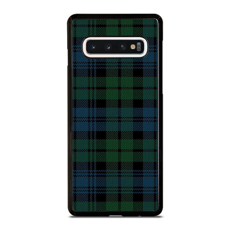 GREEN BLUE TARTAN PATTERN Samsung Galaxy S10 Case Cover
