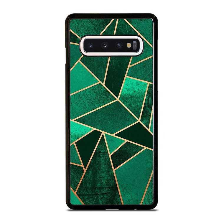 EMERALD AND COPPER GEOMETRIC PATTERN Samsung Galaxy S10 Case Cover