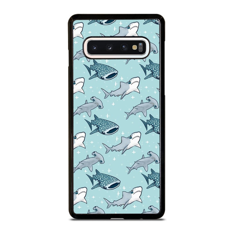 CUTE SHARK PATTERN Samsung Galaxy S10 Case Cover