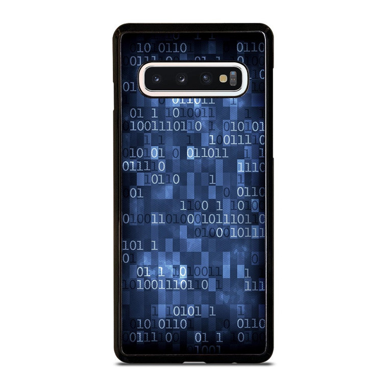 BLUE STYLISH BINARY CODE Samsung Galaxy S10 Case Cover