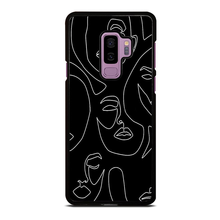 WOMAN FACE SKETCH PATTERN Samsung Galaxy S9 Plus Case Cover