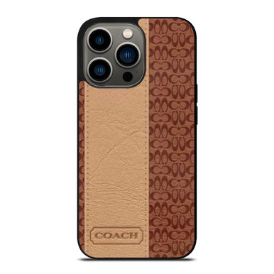 COACH NEW YORK BROWN LEATHER iPhone 13 Pro Case Cover