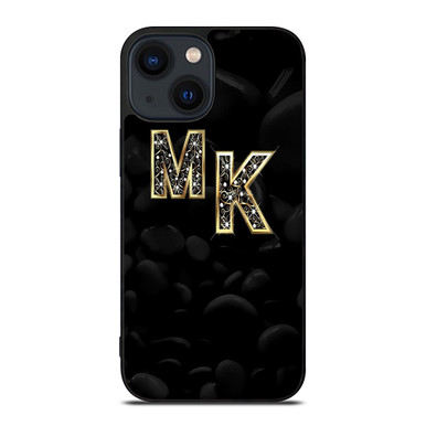 PREOWNED MICHAEL KORS APPLE IPHONE PHONE CASE WITH CARD POCKETS GOLD LOGO