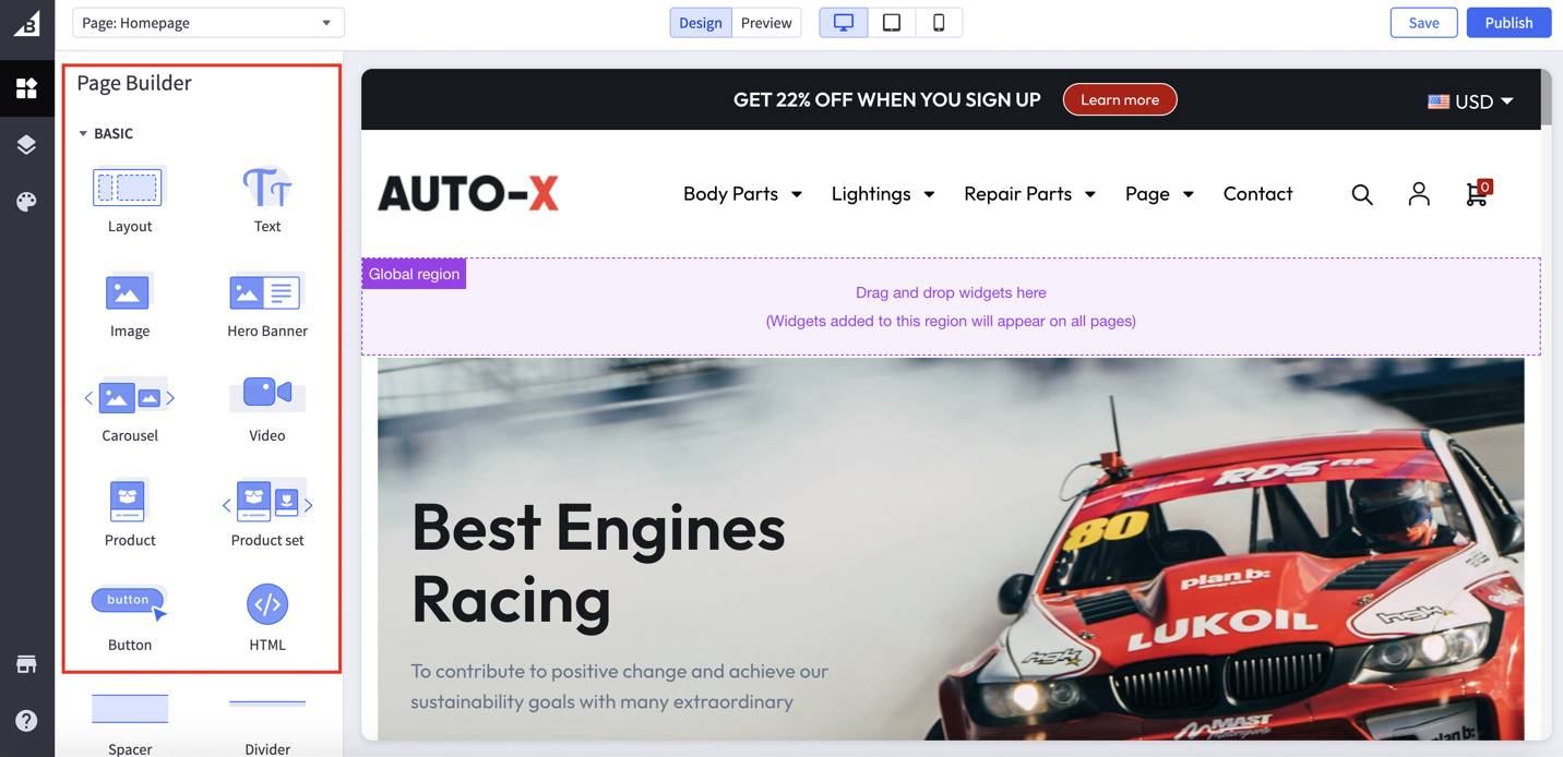 01. Page Builder Enabled