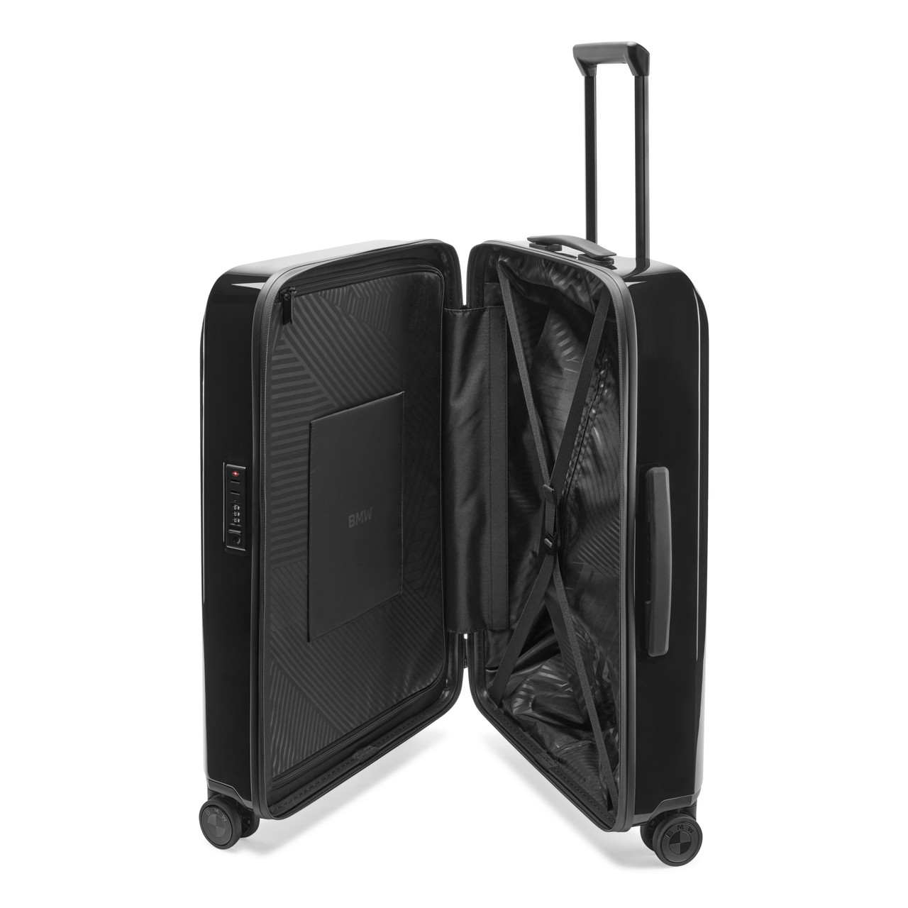 Genuine Trolley Bag Black Wheeled Suitcase Cabin Hand Luggage Travel 80 ...