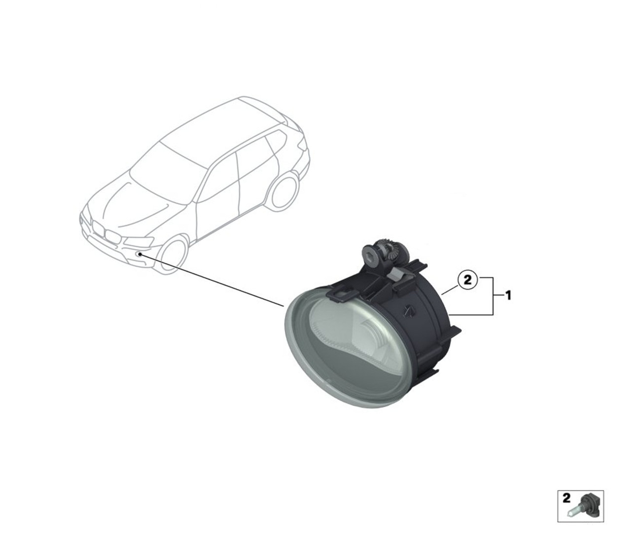 Genuine Front Left Fog Light Lamp+Bulb 63 17 7 238 787