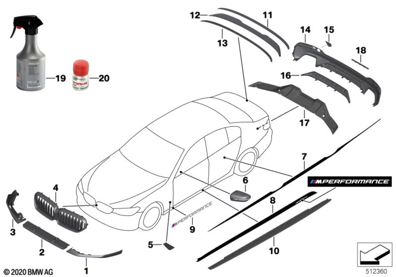 Genuine M Performance Front Splitter Attachment Carbon 51 19 2 472