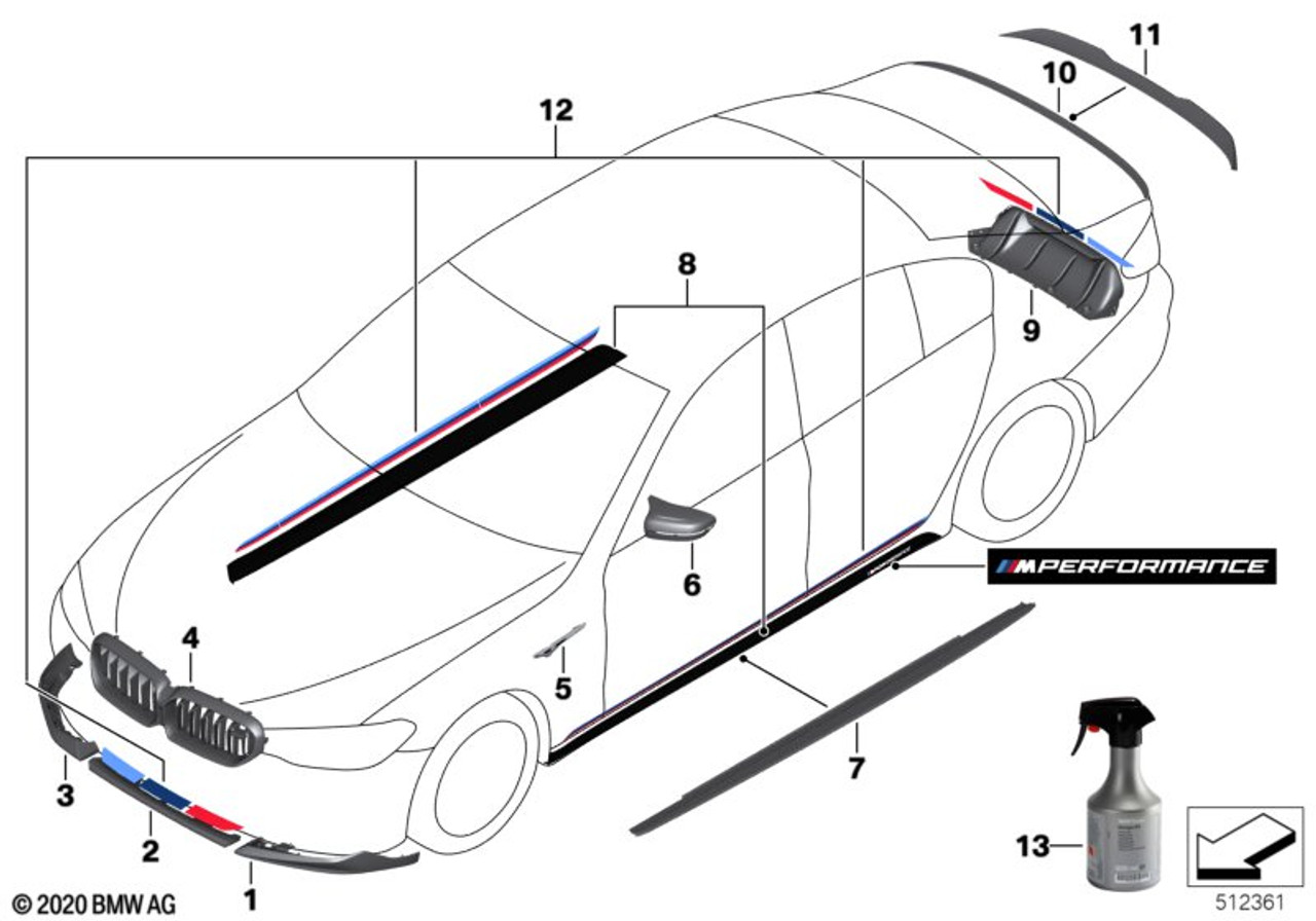 Genuine M Performance Front Splitter Attachment Carbon 51 19 2 472