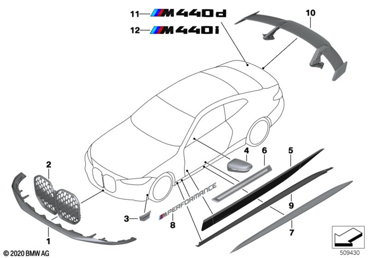 Genuine M Performance Front Splitter Attachment Carbon 51 19 2 472