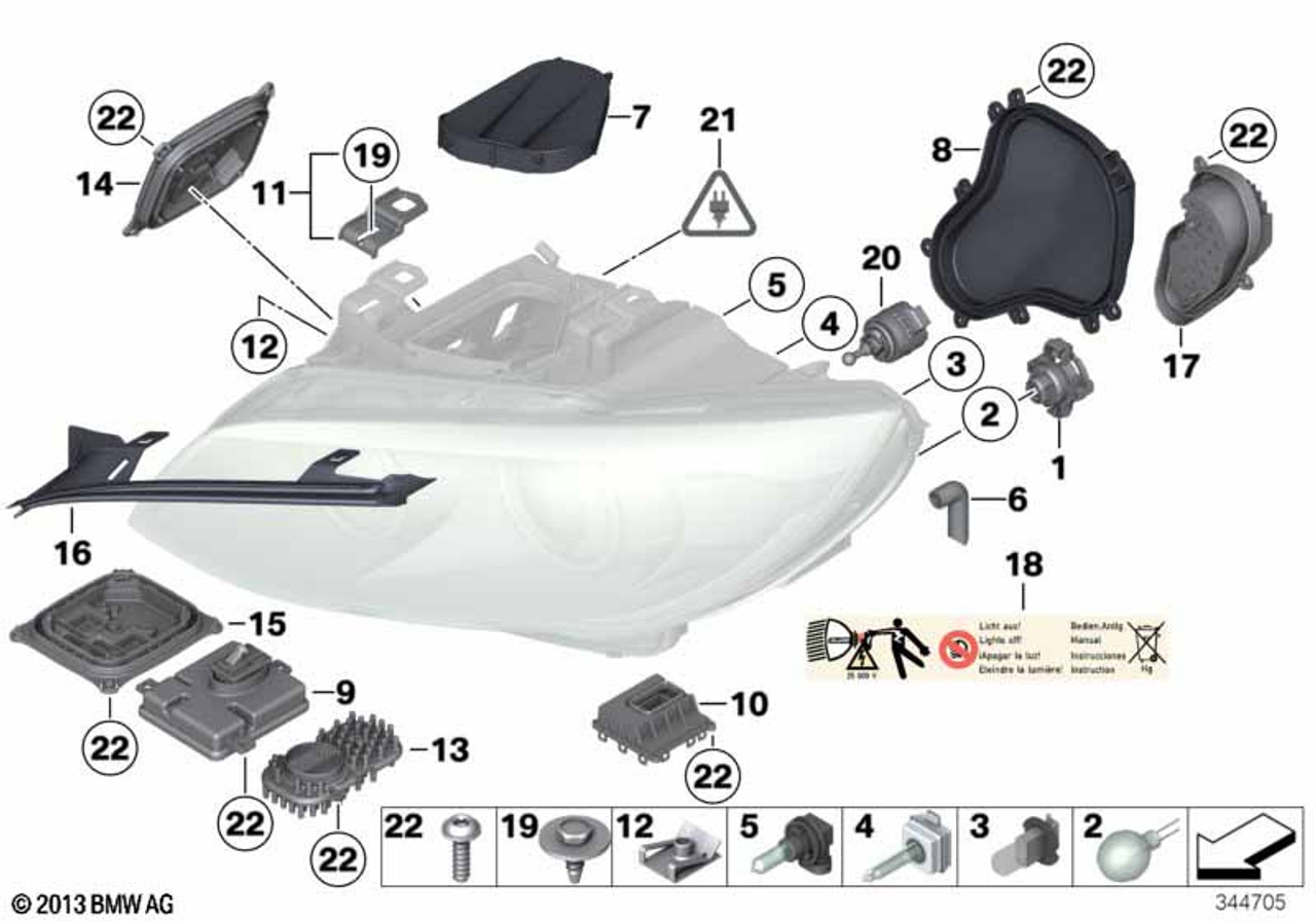 Genuine Headlight Headlamp LED Modules Set Lighting Replacement 63 11 7 263  051