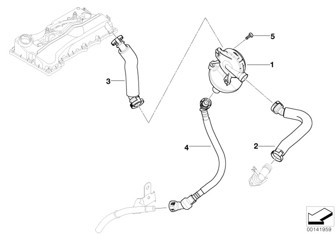 Genuine Crankcase Ventilation Oil Separator Vent Hose 11 15 7 533