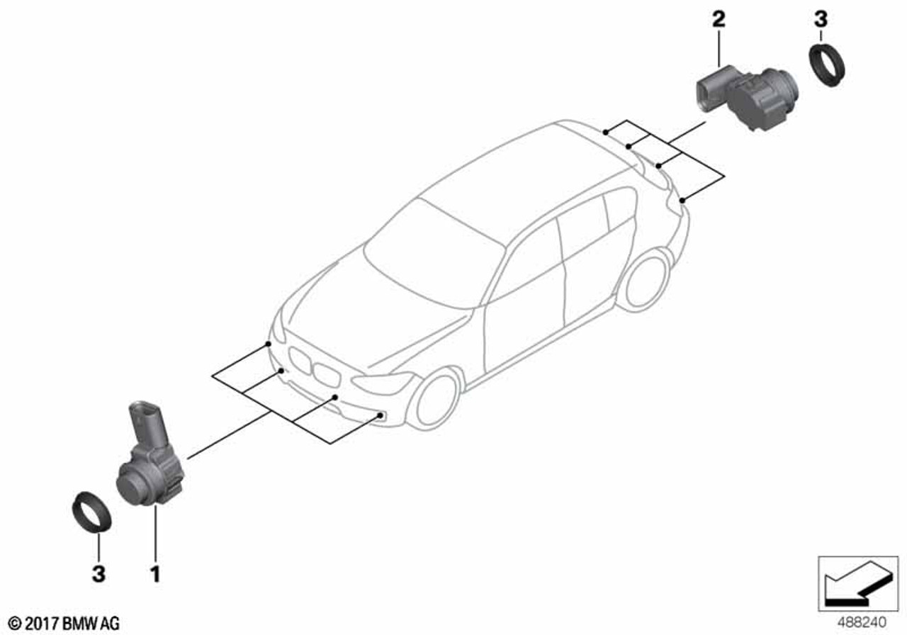 66209261587 - Genuine BMW Parking Sensor - Alpine White