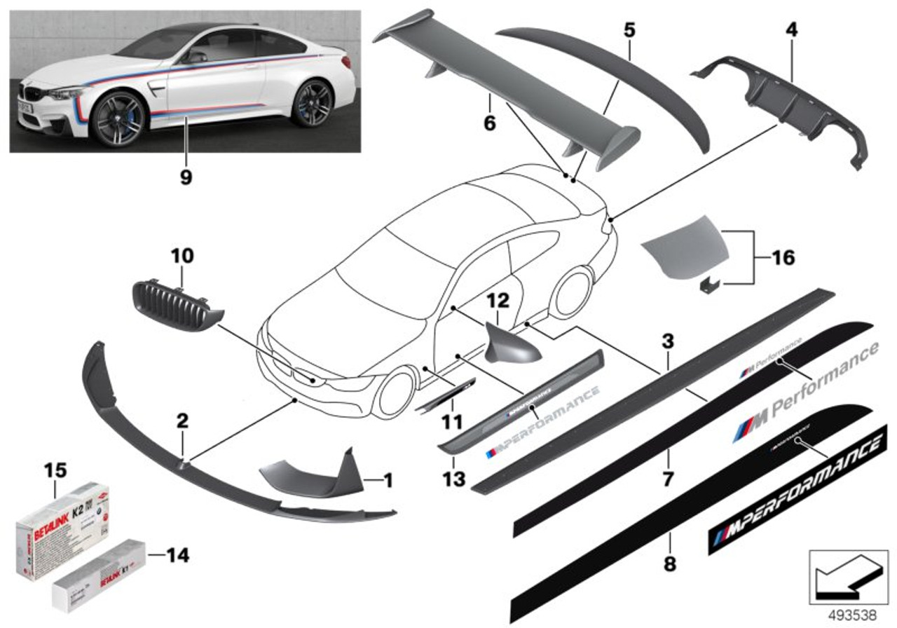 Genuine M Performance Front Splitter Attachment Finish Matt 51 19 2 350 711