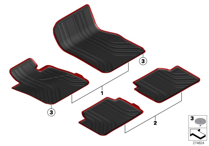 Genuine AllWeather Rubber Front Car Floor Mats BMW Shop