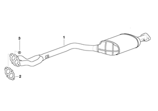 Genuine Exhaust Pipe Front Silencer 18 10 1 433 391