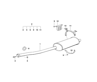 Genuine Exhaust Silencer/Muffler Mounting Parts Set 18 21 0 145 767