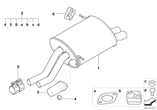 Genuine Exhaust Silencer/Muffler Mounting Parts Set/Kit 18 21 0 151 439