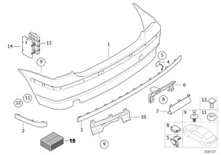 Genuine Rear Bumper Cover Tow Eye Flap Primed 51 12 7 030 893