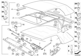 Genuine Folding Top Emergency Operation Crank 45x35 SW4 67 61 8 370 817