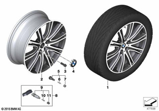 Genuine 20" Wheel Rim Disc Light Alloy Orbit Grey 8Jx20 ET:30 36 11 8 053 501