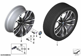 Genuine 20" Disc Wheel Rim Light Alloy Orbit Grey 8Jx20 ET:27 36 10 8 073 791