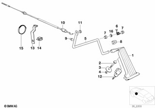 Genuine Accelerator Pedal Springs Repair Kit RHD Replacement 35 41 9 068 655