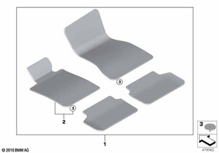 Genuine Front Rear Floor Mats 4 Pieces Velours Anthracite RHD 51 47 8 090 556