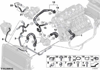 Genuine Engine Feed Radiator Top Hose 17 12 7 540 127