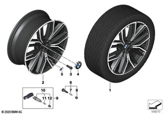 Genuine 20" Wheel Rim Disc Alloy Jet Black Matt 9Jx20 ET:44 36 11 8 747 237