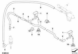 Genuine Window Windscreen Water Spray Nozzle Jet Replacement 61 66 7 110 852