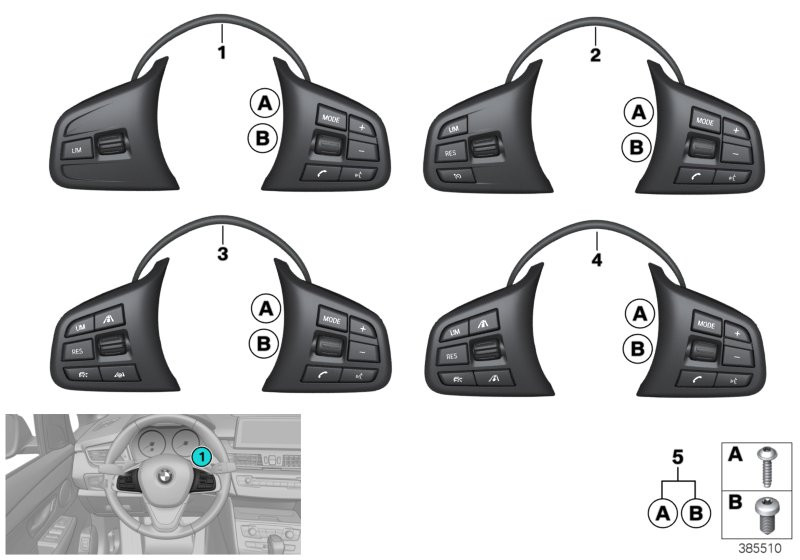 Genuine Multifunctional Sport Steering Wheel Switch 61 31 9 263 551