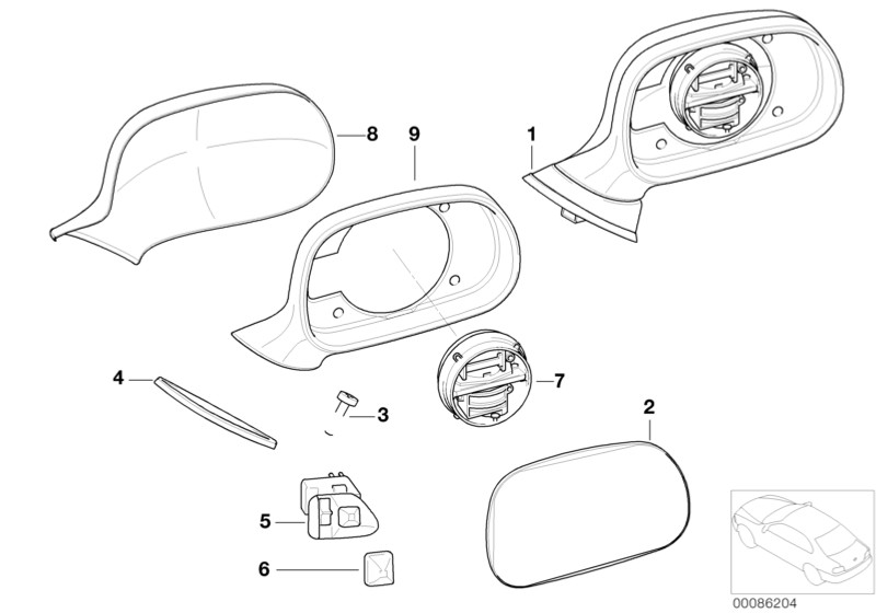 Genuine Left Passenger Side NS Wing Mirror Housing Primed 51 16 8 413 515