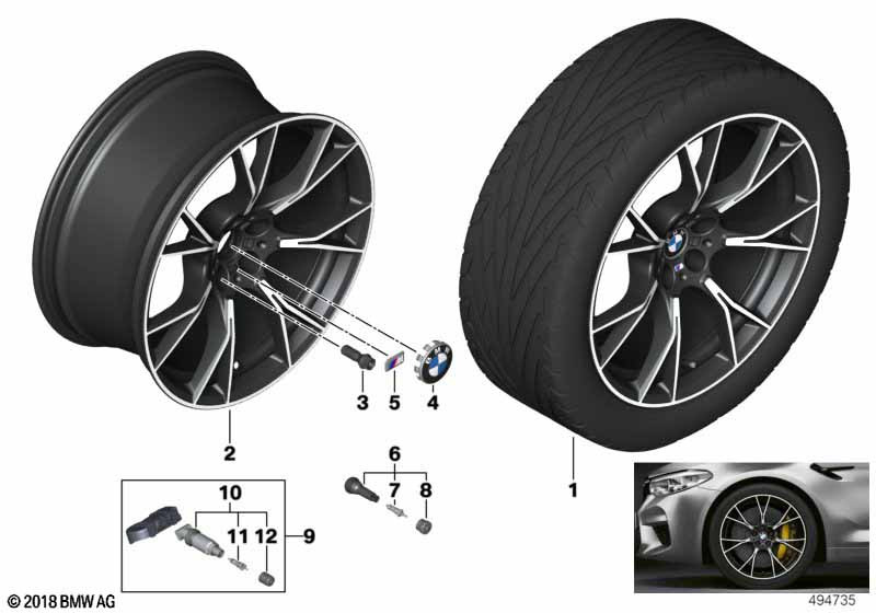 Genuine 20" Disc Wheel Rim Light Alloy Jet Black 9.5Jx20 ET:28 36 11 8 073 849