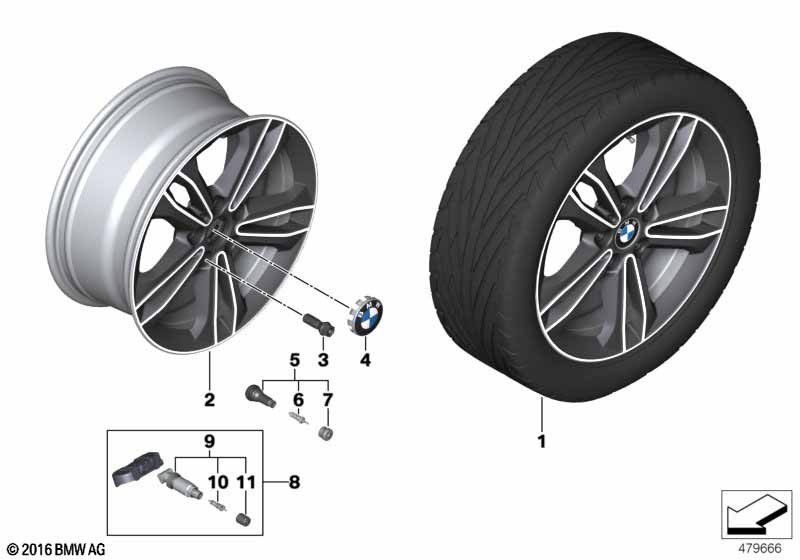Genuine 17" Wheel Rim Disc Light Alloy Orbit Grey 7.5Jx17 ET:54 36 11 6 856 087