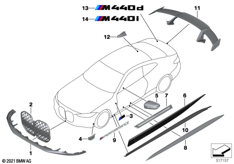 Genuine Right Left Foil Application Frozen Black M Performance 51 14 5 A11 FA3