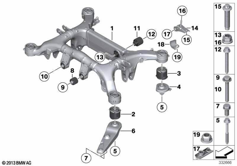 Genuine Front Axle Carrier Rubber Mounting 33 31 6 792 873