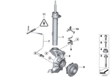 Wheel Speed Sensor (ABS) - BMW F, HP4 & S1000 ; 34 52 7 715 117