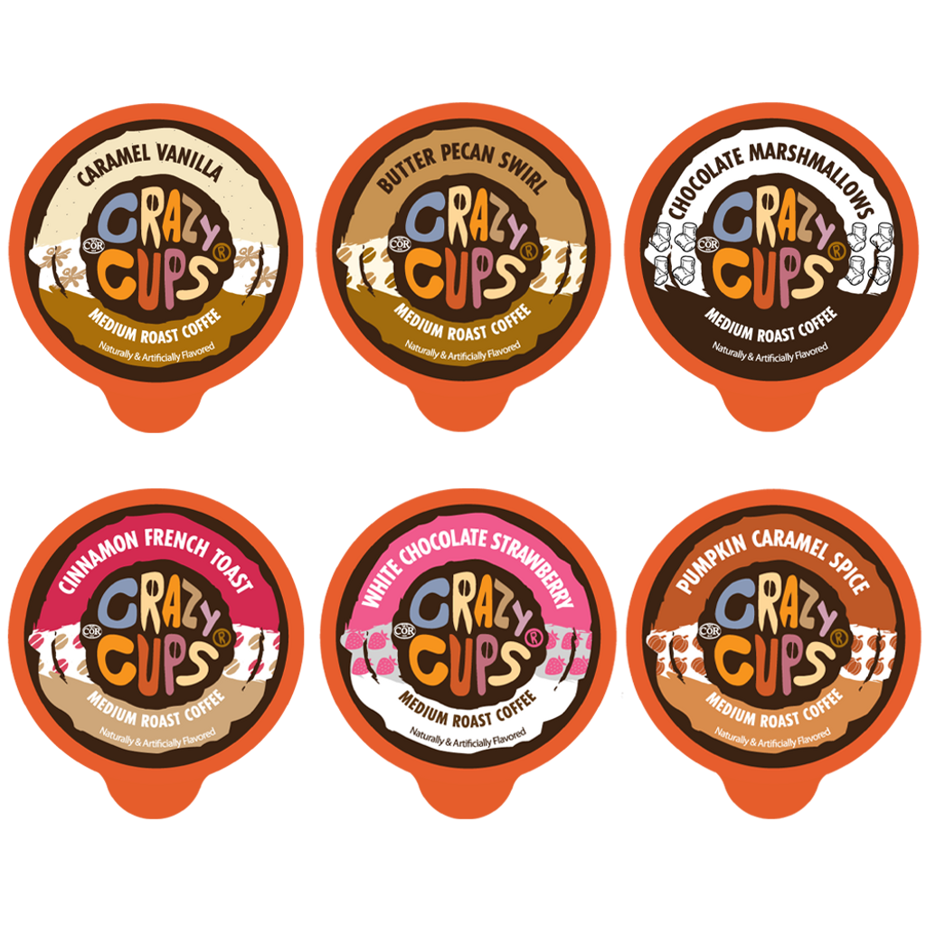 Crazy Cups 24 Count Flavored Coffee Variety Pack Sampler