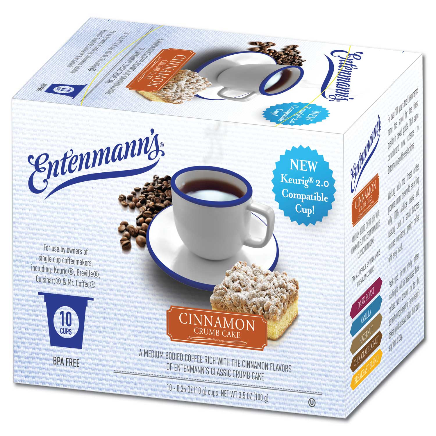 Entenmanns Cinnamon Crumb Cake Flavored Coffee Coffee Pods for Keurig K Cups Brewers Crazy Cups