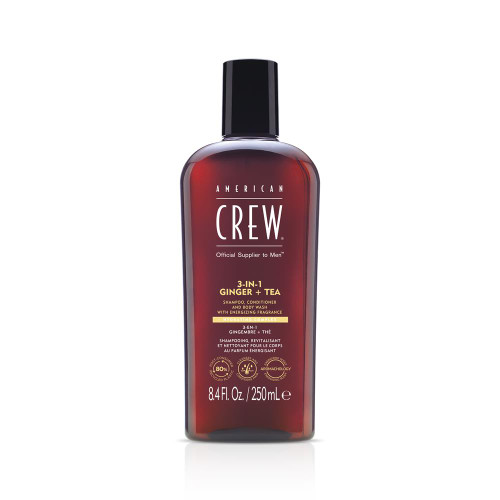 AMERICAN CREW 3-IN-1 GINGER TEA SHAMPOO, CONDITIONER & BODY WASH 250ML