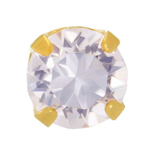 #32C STUD 24K GOLD PLATED 3MM CZ