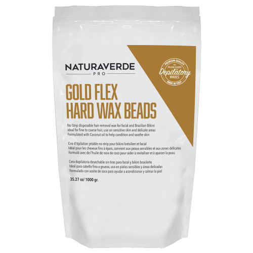 NATURAVERDE FLEX HARD WAX BEADS 35OZ - GOLD