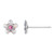 #120C STUD AB CRYS/ROSE FLOWER