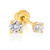 #37C STUD 24K GOLD PLATED 2MM CZ