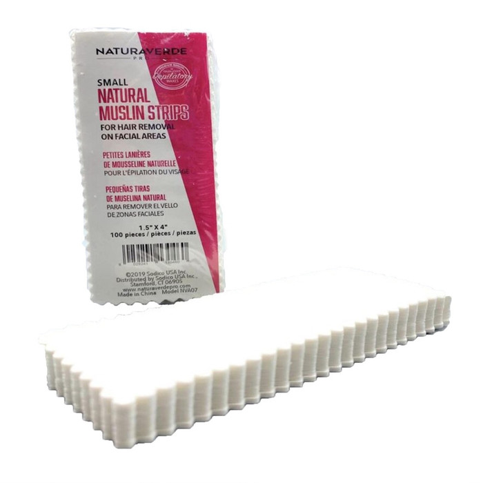 NATURAVERDE NATURAL MUSLIN WAX STRIPS - FACE