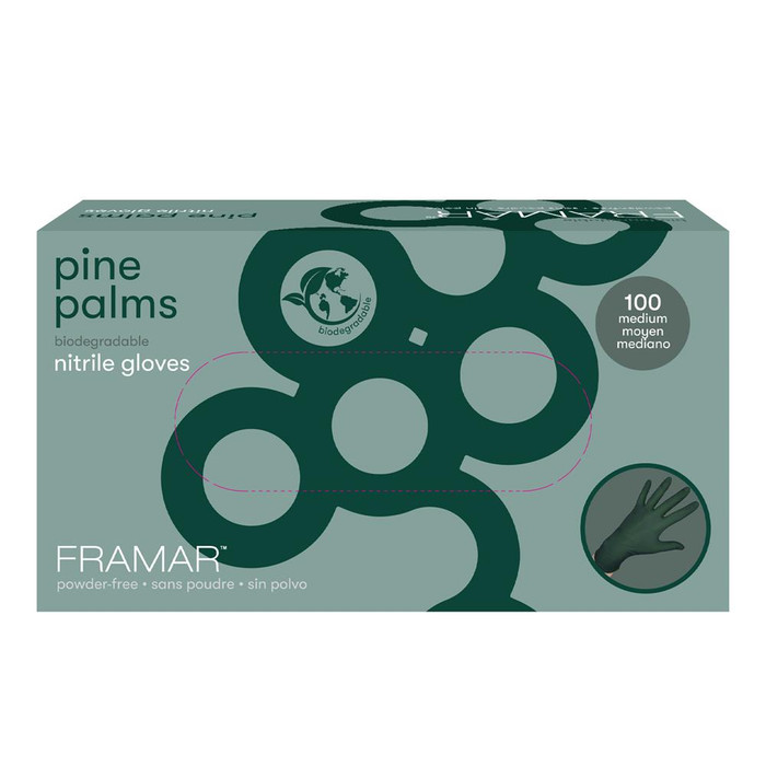 BIODEGRADABLE PINE PALMS NITRILE GLOVES - MEDIUM