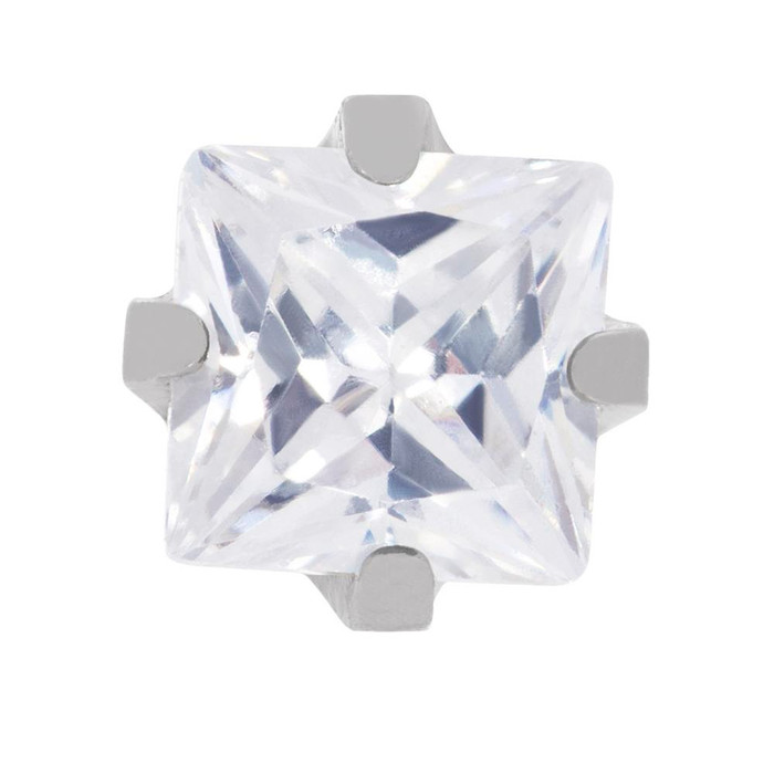 #112C STUD PP 3MM SQUARE CZ